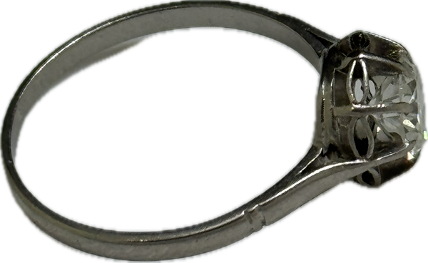 Bague Diamant Solitaire en Or Blanc 18K - Taille 59