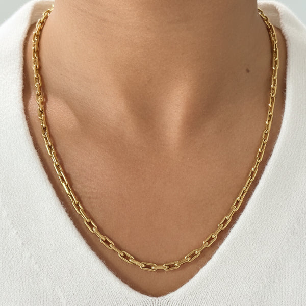 Collier maille trombone en or jaune 18 carats