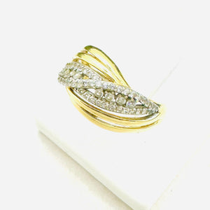 Bague croisée or avec oxydes