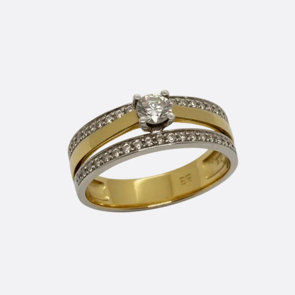 Bagues en or Jaune et Blanc avec diamants 18k - 3.05 G