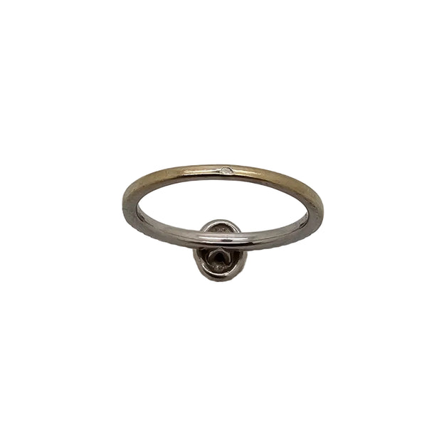 Bague Marguerite Or Blanc Diamants Saphir 18K - 2.46 G