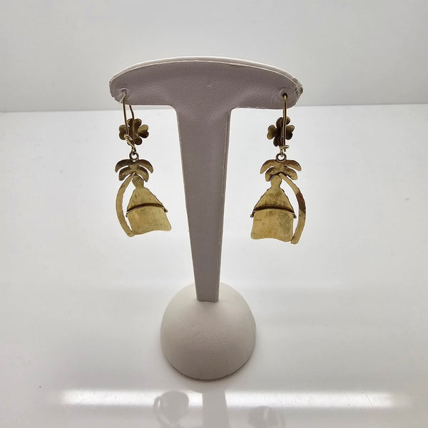 Boucles d'oreilles pendantes en or jaune 18k - 8.39 G