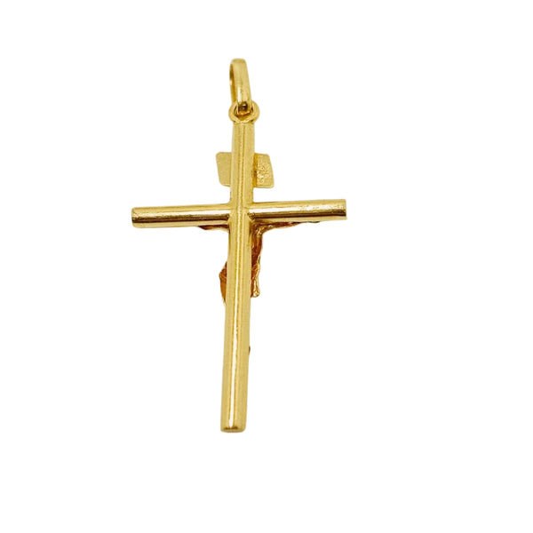 Pendentif Croix Or Jaune 18k avec Poinçon