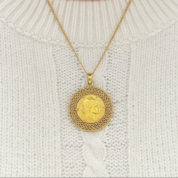 Pendentif Porte Pièce Or Jaune 18K