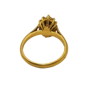 Bague marguerite en or jaune avec oxyde de zircon