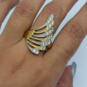 Bague Africaine en Or Jaune et Gris 18k