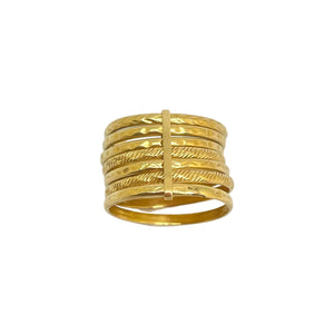 Bague Semainier en Or Jaune 18k - 4.34 G - Taille : 57