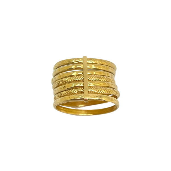 Bague Semainier en Or Jaune 18k - 4.34 G - Taille : 57