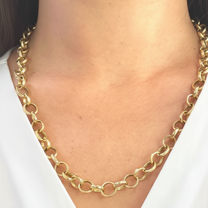 Collier Matinée Maille Jaseron en Or Jaune 18K