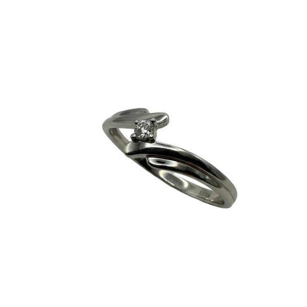 Solitaire Or Blanc 750, Oxyde de Zirconium