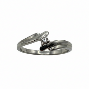 Solitaire Or Blanc 750, Oxyde de Zirconium