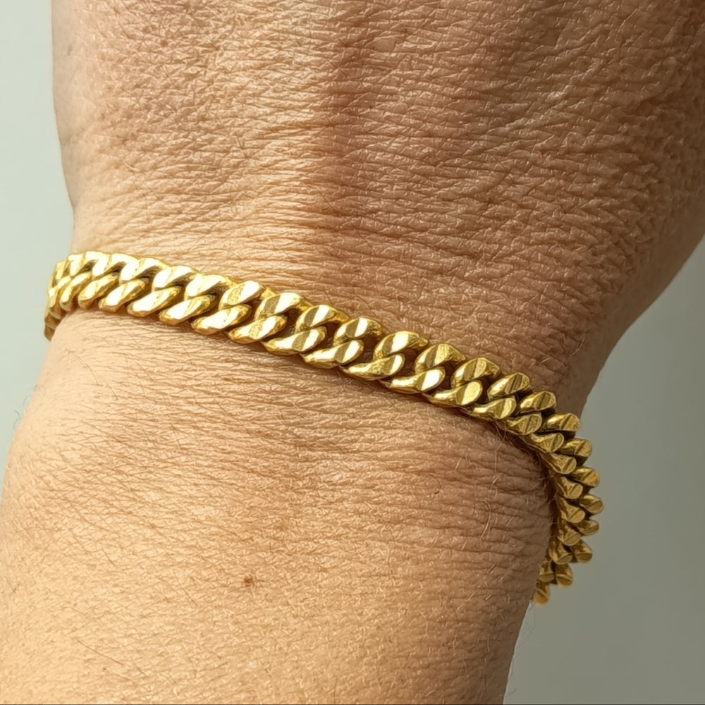 Bracelet Gourmette Or Jaune 24K