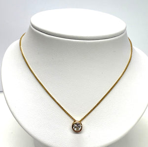 Collier Princesse en Or Jaune 18K & Diamant 0.40ct