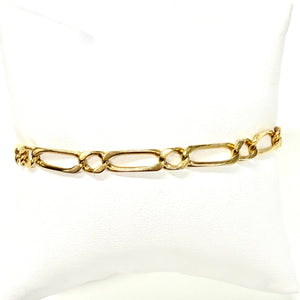 Bracelet Maille Figaro en Or jaune 18K - 15.43G