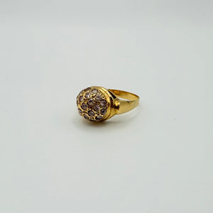 Bague or jaune 18K (4,1 g) avec oxyde de zirconium - Taille 56