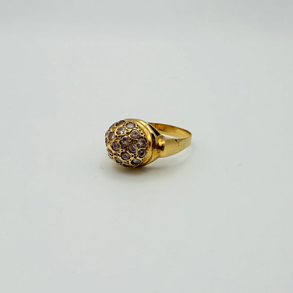 Bague or jaune 18K (4,1 g) avec oxyde de zirconium - Taille 56