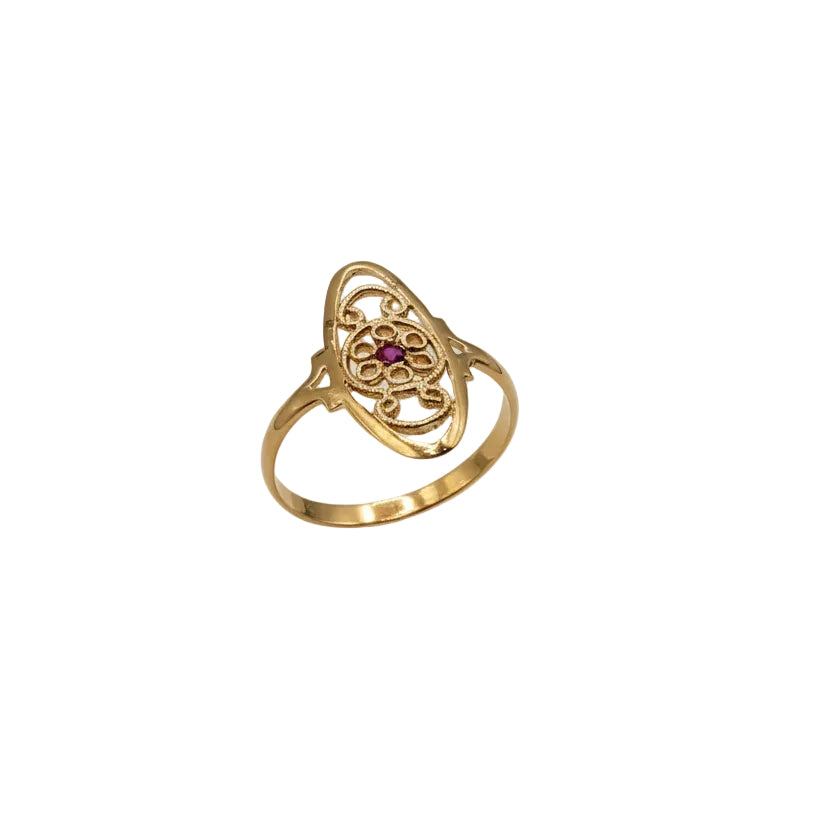 Bagues ancienne en Or Jaune 18 K - Taille 54.5 - 2.06 G