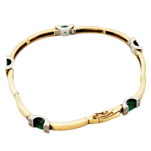 Bracelet Jonc Fantaisie Or Jaune Diamant 18K -  11.22Grs