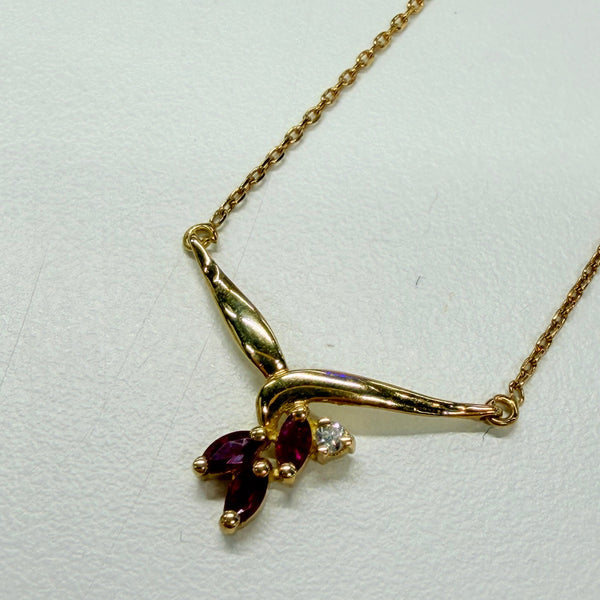 Collier Ras du Cou Or 18 carats avec Rubis et Diamants