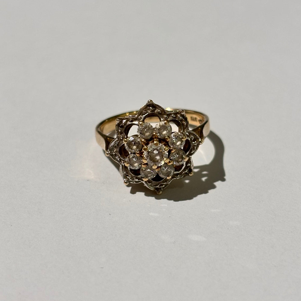 Bague Chou en Or Jaune avec 9 Oxyde de Zirconium