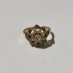 Bague Chou en Or Jaune avec 9 Oxyde de Zirconium