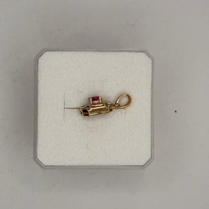 Pendentif Or Jaune 750/1000 avec Rubis et Diamants