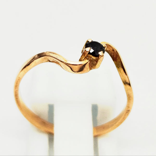 Bague Solitaire en Or Jaune 18K -Taille 54- 1.53g