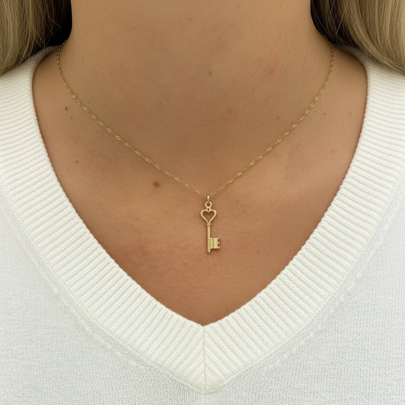Pendentif Clef Or Jaune 18 K - 1.20 G
