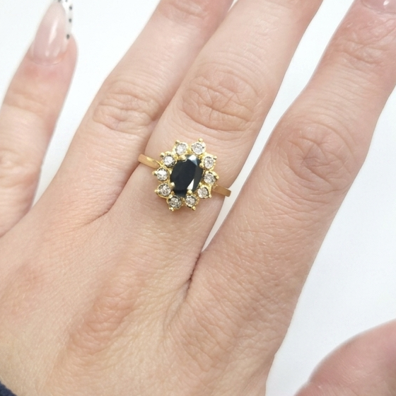Bague Marguerite en Or Jaune 18k - 3.08 G - Taille : 52
