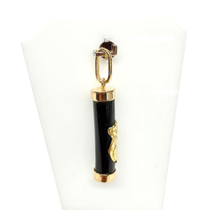 Pendentif Tiki en Or Jaune et Onyx 18k - 3.12 Grs