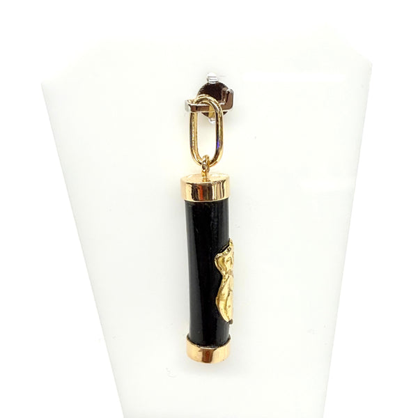 Pendentif Tiki en Or Jaune et Onyx 18k - 3.12 Grs