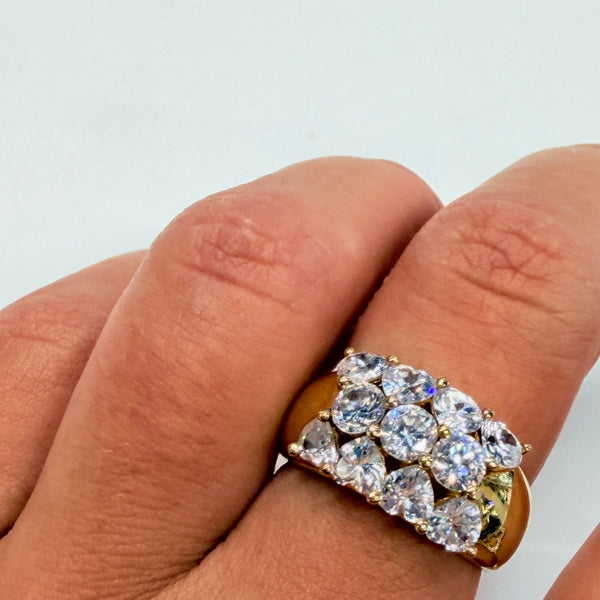 Bagues en or jaune 18k avec Oxyde de Zirconium