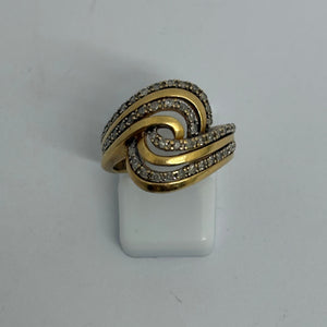 Bague Tank Or Jaune 18 K - Taille 51 - 6.78 G