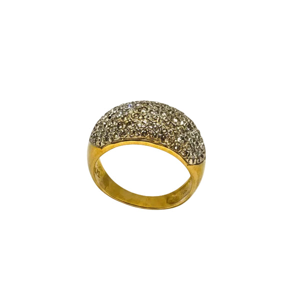 Bague Demi Tour Or Jaune Diamants 18K