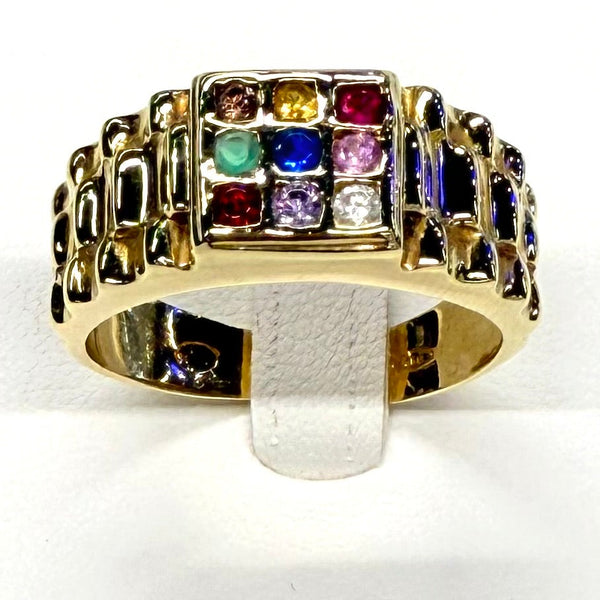 Bague 9 Planètes Or Jaune 18k - Taille 60