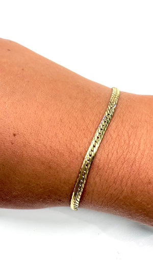 Bracelet Or Jaune 18k Maille Anglaise Lg 18