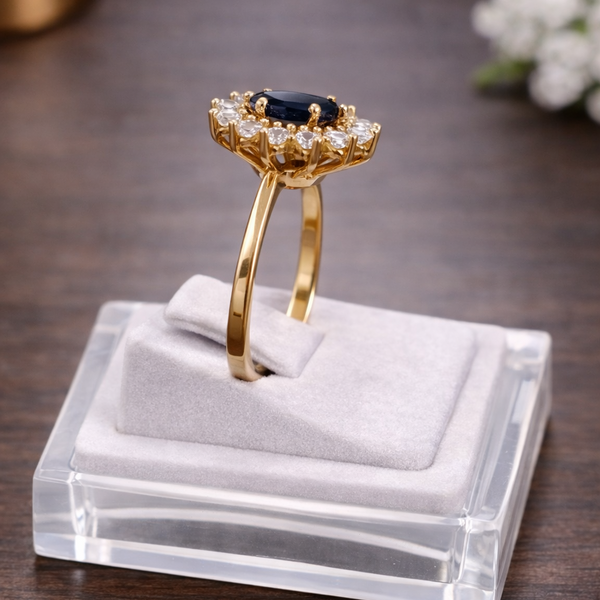 Bague Marguerite en Or Jaune 18K - Taille 56 - 3.46G