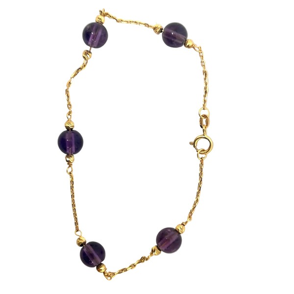 Bracelet Améthyste Or Jaune 18k