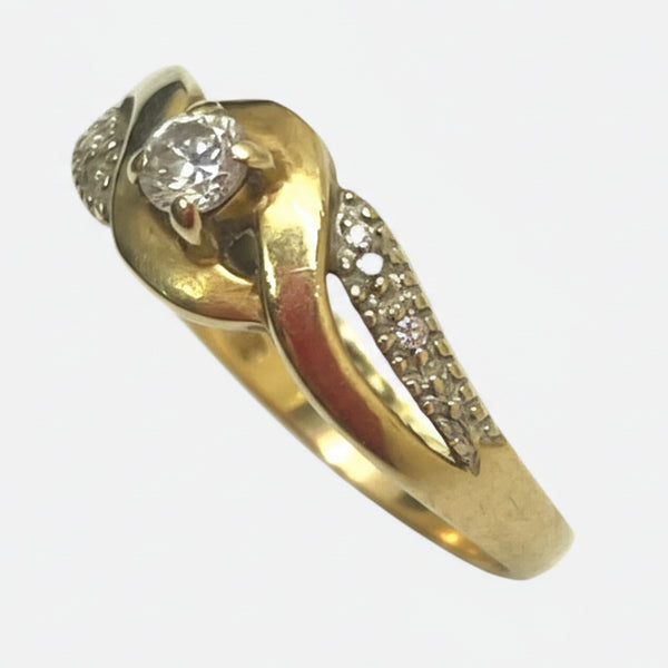 Solitaire en Or Jaune 18K avec Oxyde de Zirconium - T 51.5 - 1.14gr