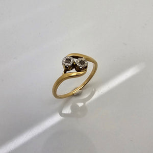 Bague Solitaire Or Jaune 18K - 2.57 G - Taille 57 Diamant