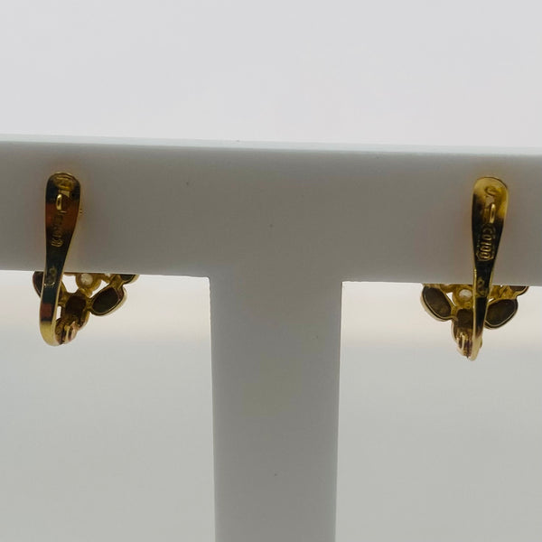Boucles d'oreilles en or jaune avec oxydes