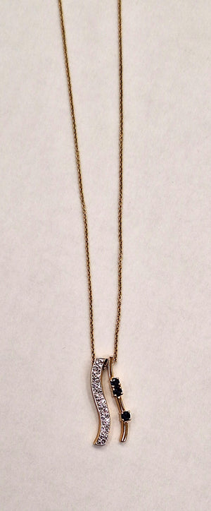 Collier Princesse en Or Jaune avec Diamants et Saphirs