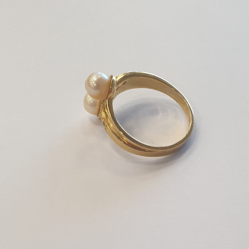 Bagues Or Jaune 18 K avec Perles et Oxydes - 4.58 Grs