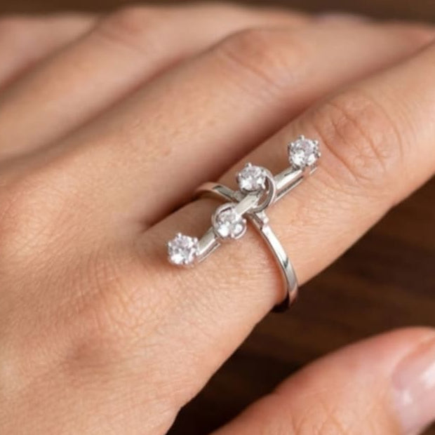 Baguette en or blanc 18 K - Taille 49 - 3.75 G