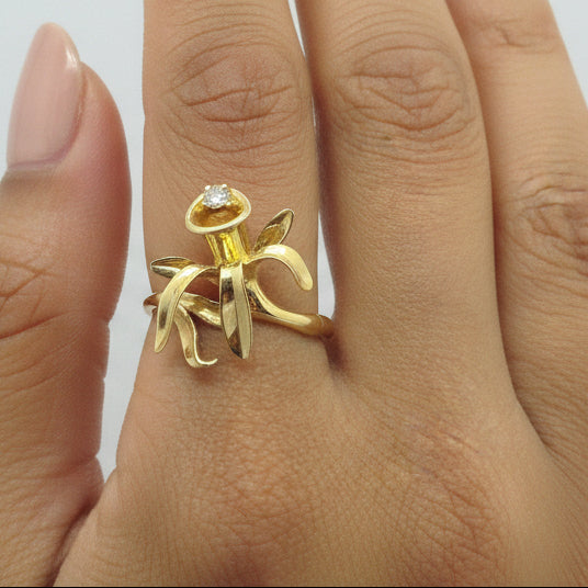 Bague Fleur de Vanille en 18 K - Taille 53 -  3.13 G