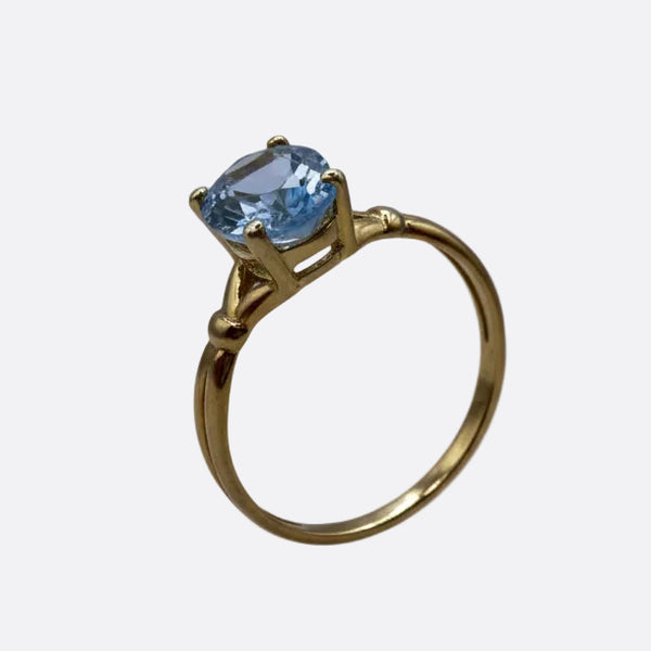 Bague Solitaire en Or Jaune 18 K - 1.66 G