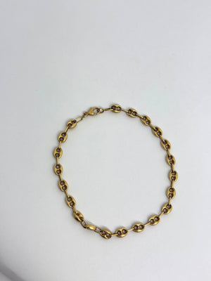 Bracelet Maille Grain de Café Or Jaune 18 K - 6.11 G