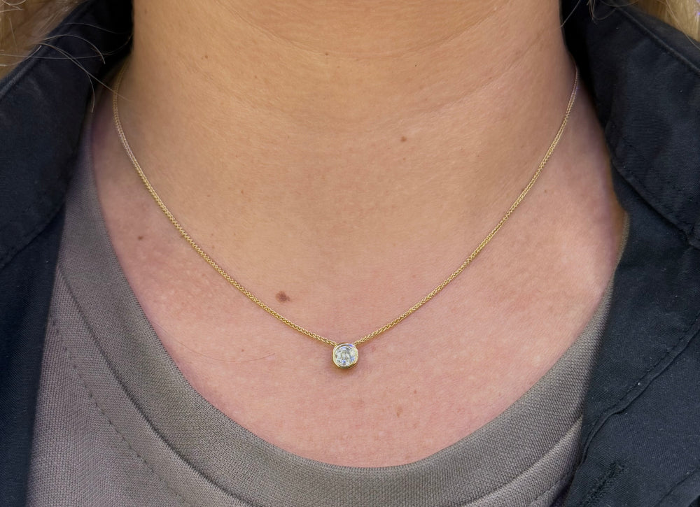 Collier Princesse en Or Jaune 18K & Diamant 0.40ct