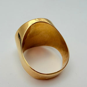 Chevalière en Or Jaune 750 avec Bague Pièce