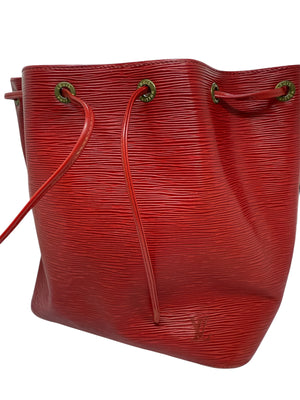 Sac Louis Vuitton Noé en cuir rouge, très bon état